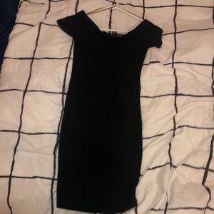 Black mini form fitting dress